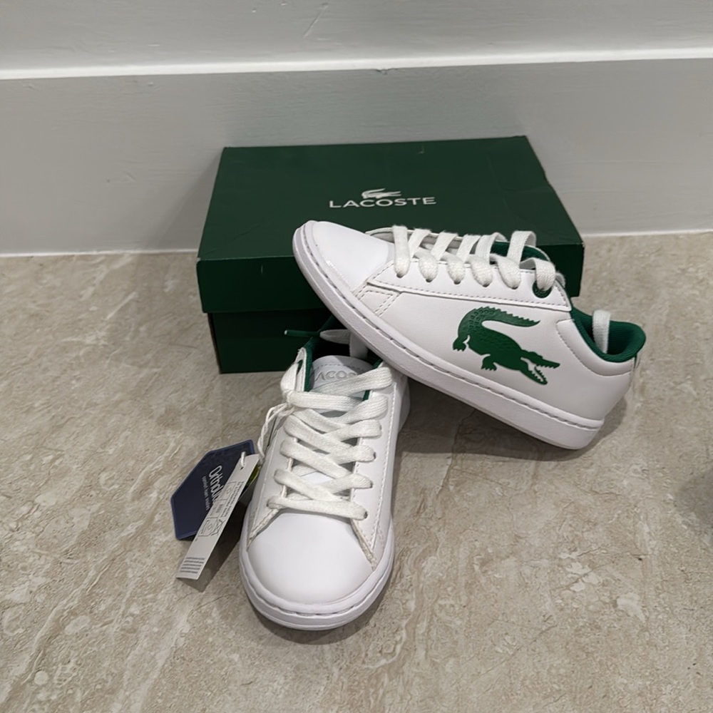 Lacoste Kids Sneakers in White and Green